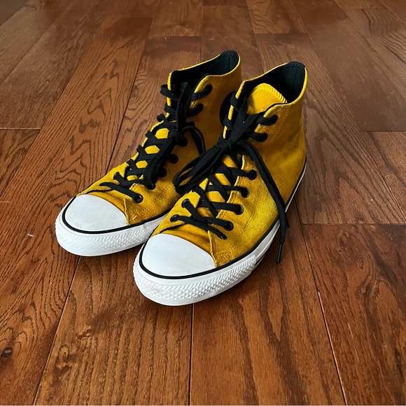 Converse Yellow Suede Chuck Taylor Pro High Tops With Lunarlon Size 11 - Picture 2 of 5